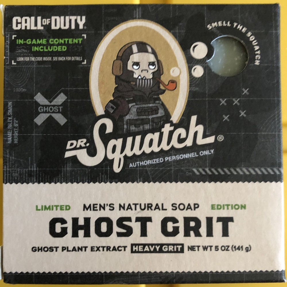 NEW SCENT!! Dr Squatch Ghost Grit CALL of DUTY Limited Edition Includes Code!