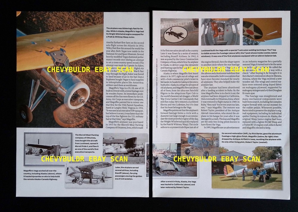 1933 Lockheed Vega Airplane Info Article "Lockheed's Shining Star"