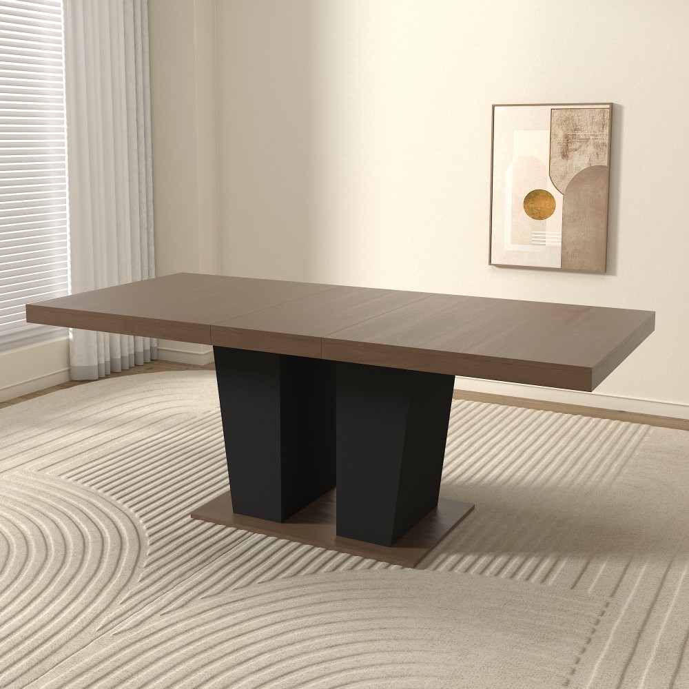 Extendable Wooden Dining Table for 4 10 People Modern Expandable Kitchen Table
