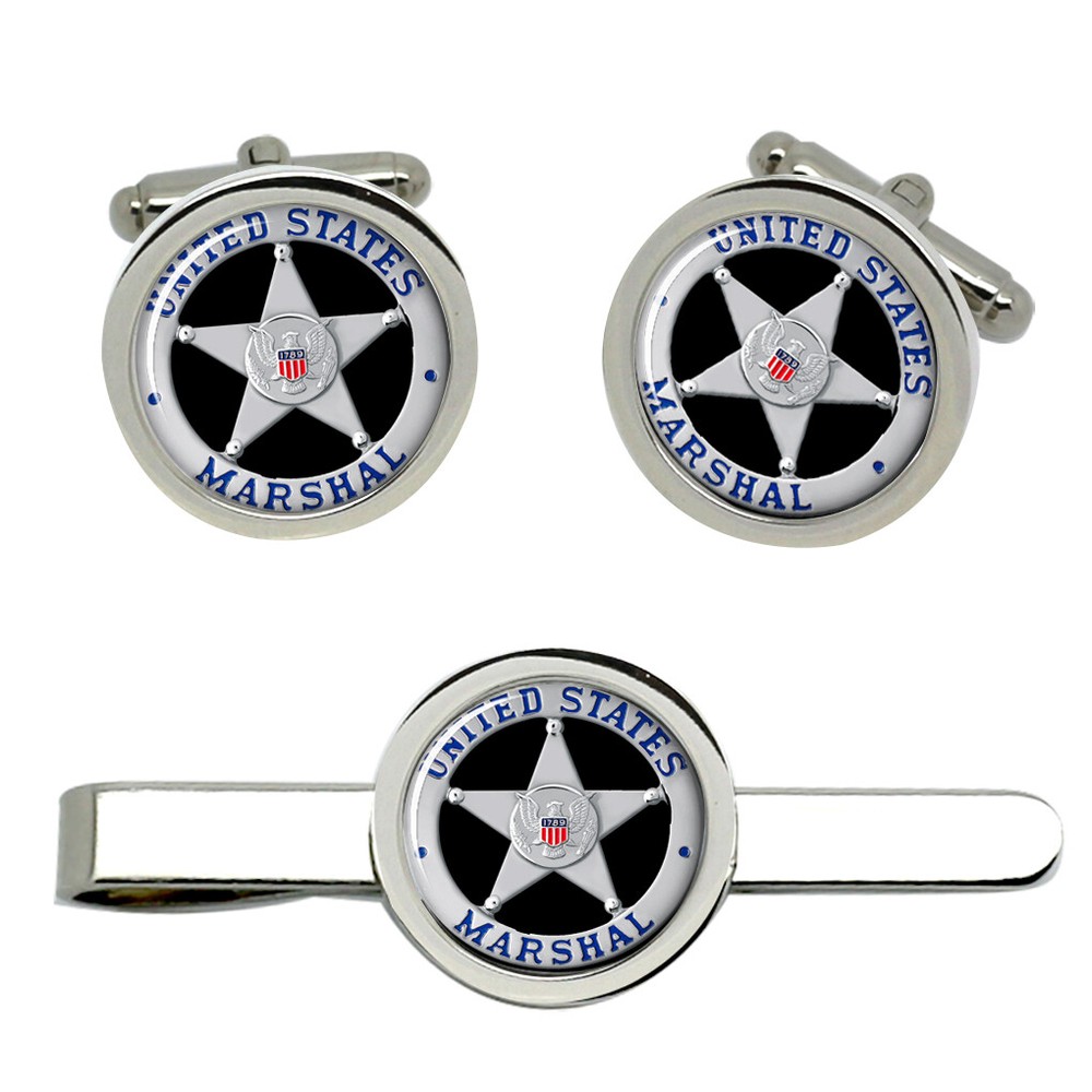 U.S. Marshal Cufflinks and Tie Clip Set