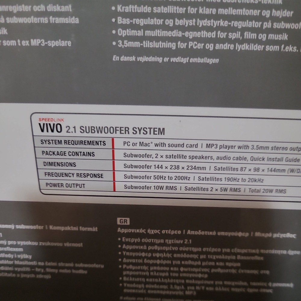 SpeedLink subwoofer Sound 2.1 Speaker System -