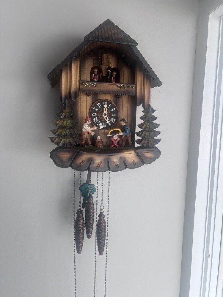 Wood Cutters Cuckoo Clock 1987