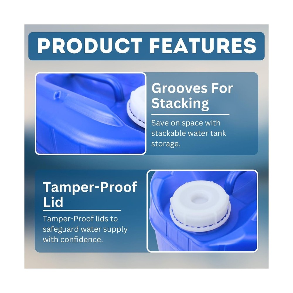 5-Gallon Stackable Water Storage Containers, Water Treatment,5 Gallons Each w...