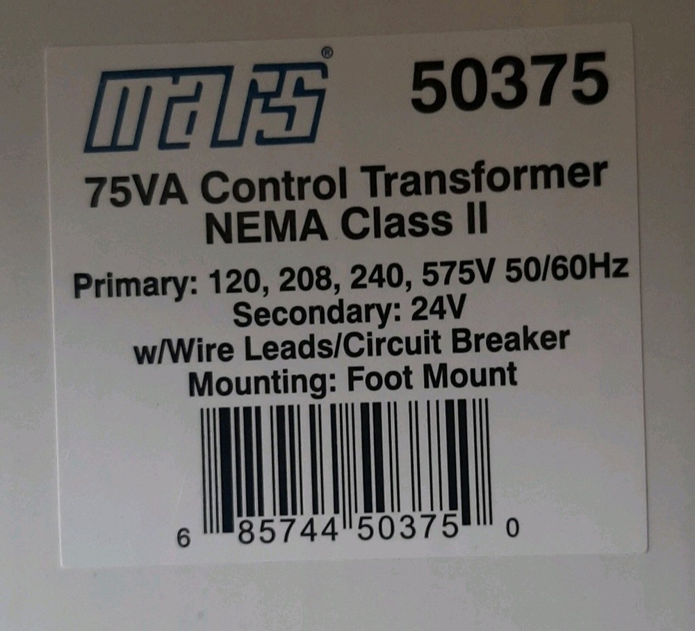 MARS 50375 Multi-Voltage Control Transformer