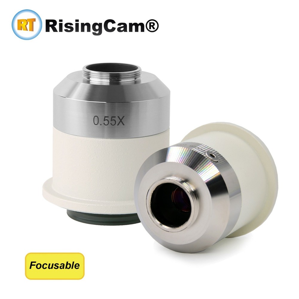 Focusable 0.55x microscope C mount adapter for Nikon trinocular microscope