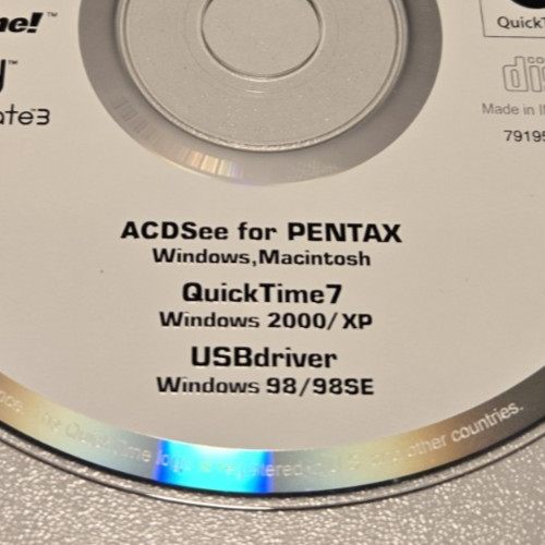 PENTAX Digital Camera Software S-SW58 ACDSee PC & MAC QuickTIme 7 WIN 2000/XP