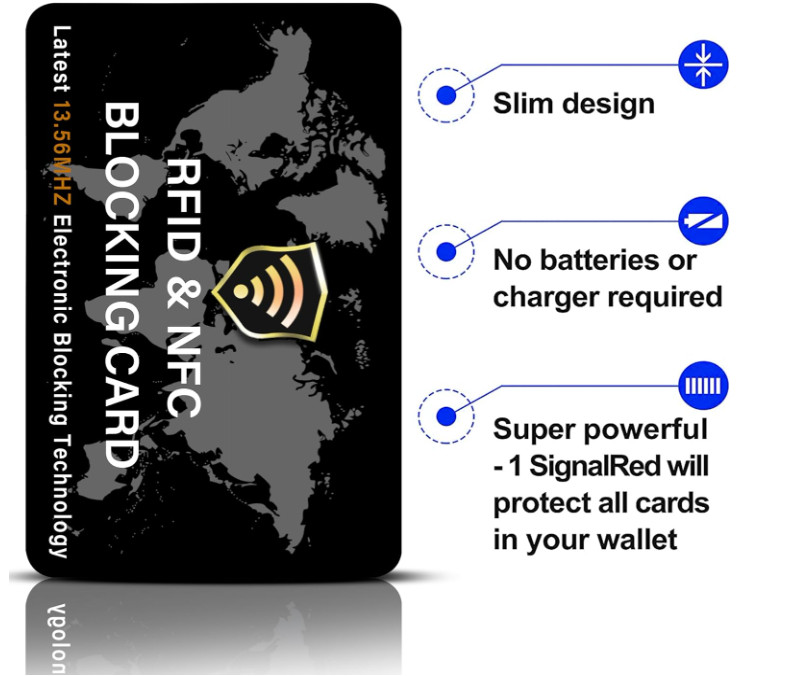 SaiTech IT 2 Pack RFID Blocking Card NFC Contactless 2pk-Black, Black