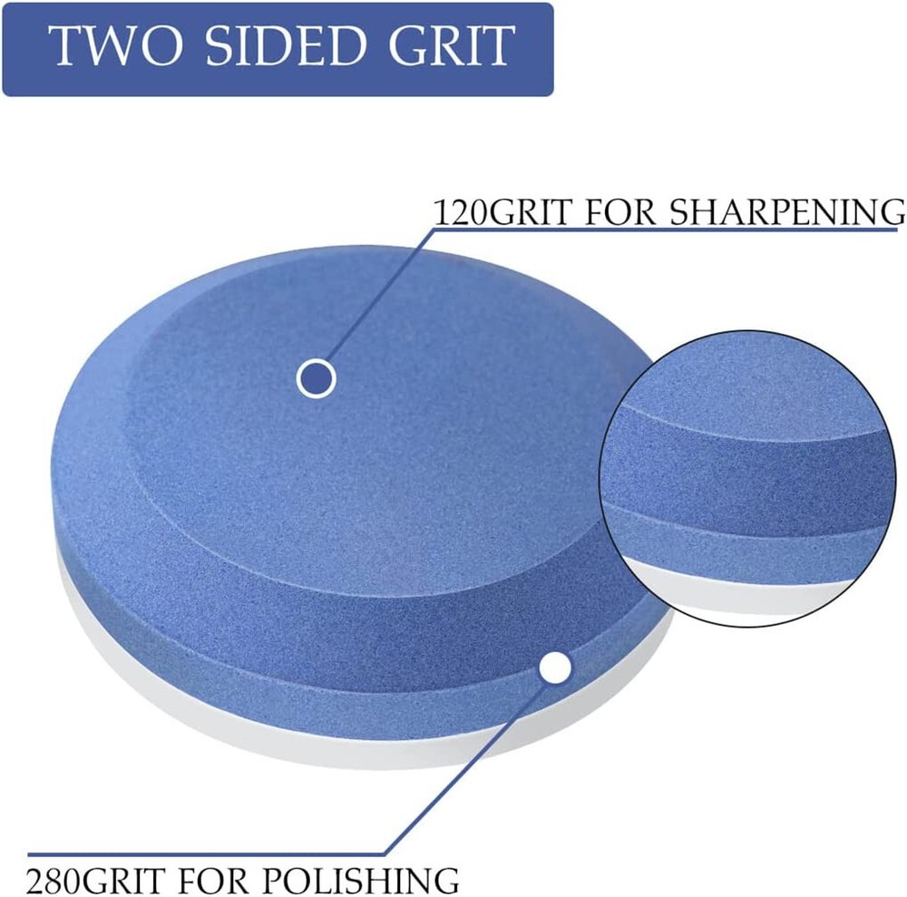 Round Sharpening Stone Dual Grit Axe Edge Blade Hand Tool Puck Sharpener