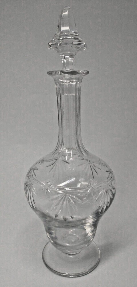 Crystal Decanter 13" Footed  Vintage MCM
