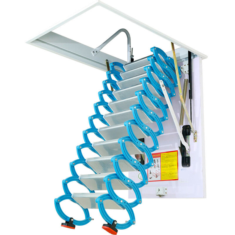 Attic Ceiling Ladder 9.8ft Ceiling Retractable Folding Loft Ladder 12 Pedals US