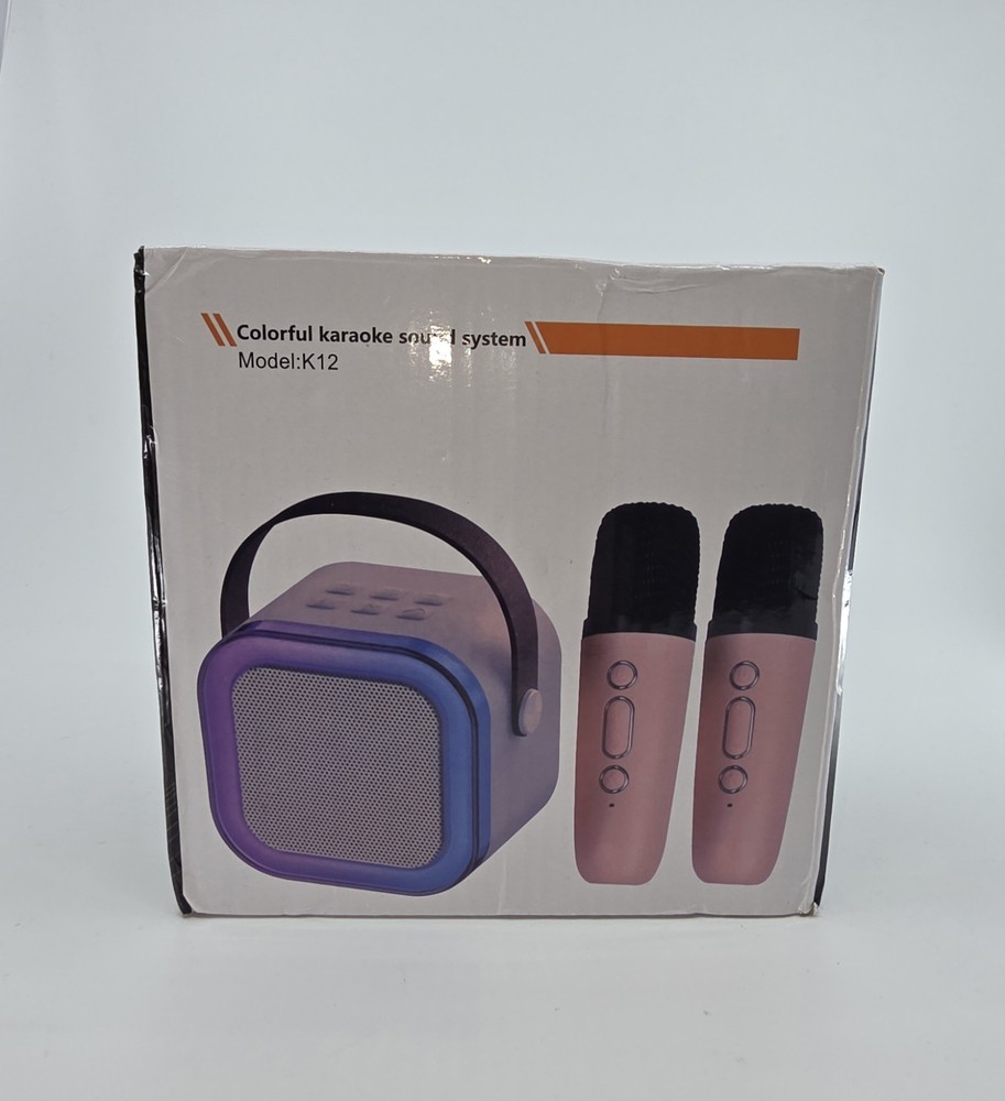 Portable Wireless Light & Sound Effects Karaoke System With 2 Microphones Beige