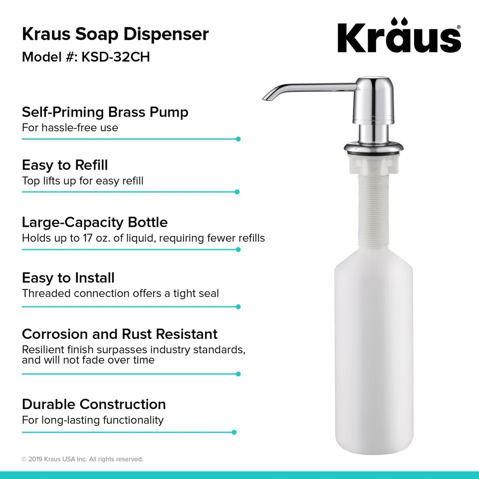 Kraus KSD-32SFS Deck Mounted Soap Dispenser