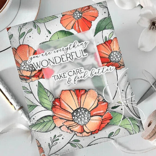 SPELLBINDERS BetterPress COSMOS BACKDROP Letterpress Plate +5pc LAYERED STENCILS