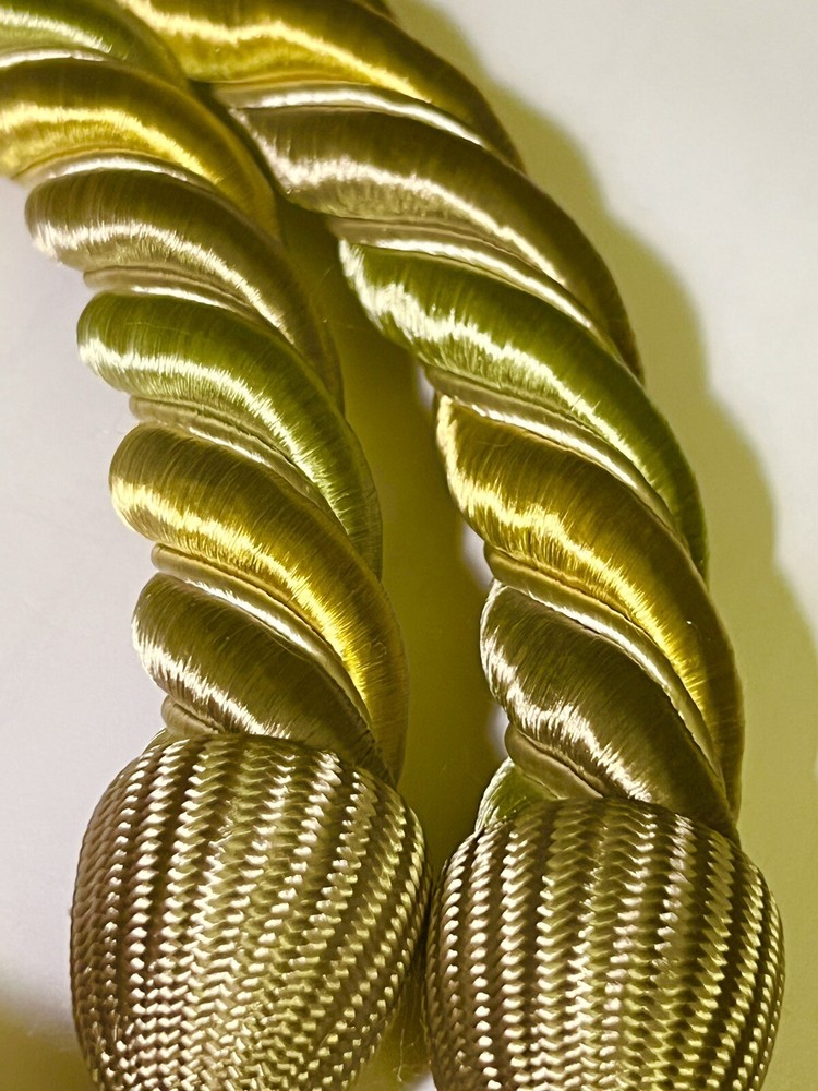 2 Curtain Large Rope Tie Backs 37” 2 Tone Golds￼