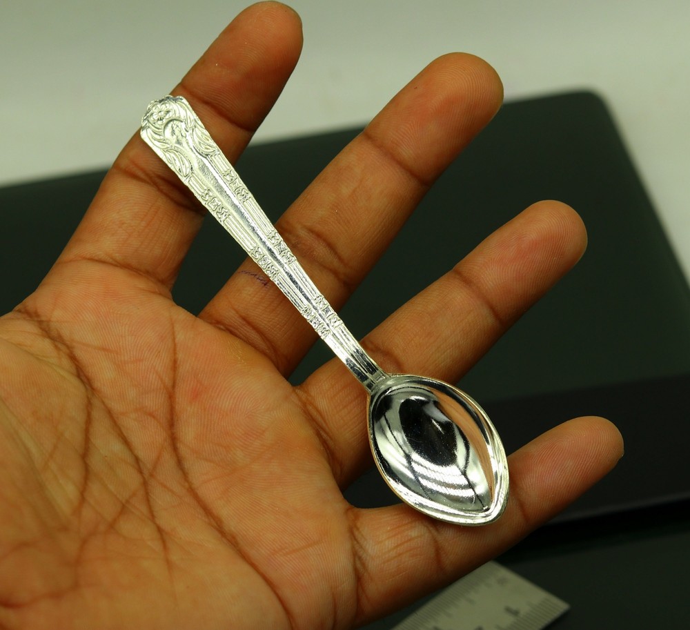 fabulous sterling silver handmade solid silver 5" spoon kitchen utensils, vessel