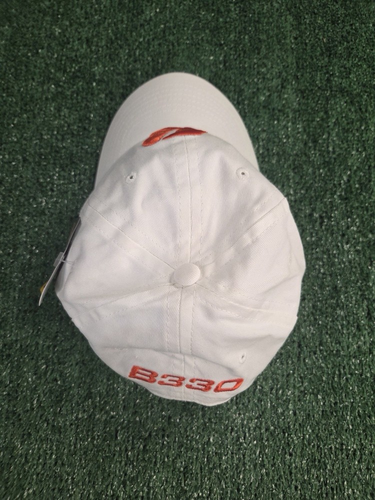 Bridgestone B330 Golf Hat White And Orange Adjustable Back