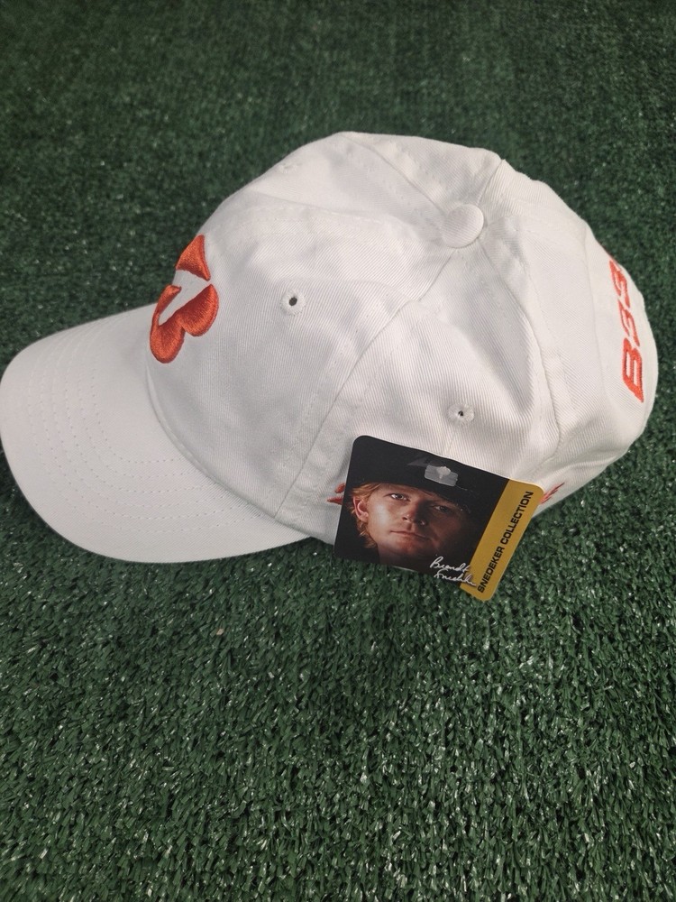 Bridgestone B330 Golf Hat White And Orange Adjustable Back