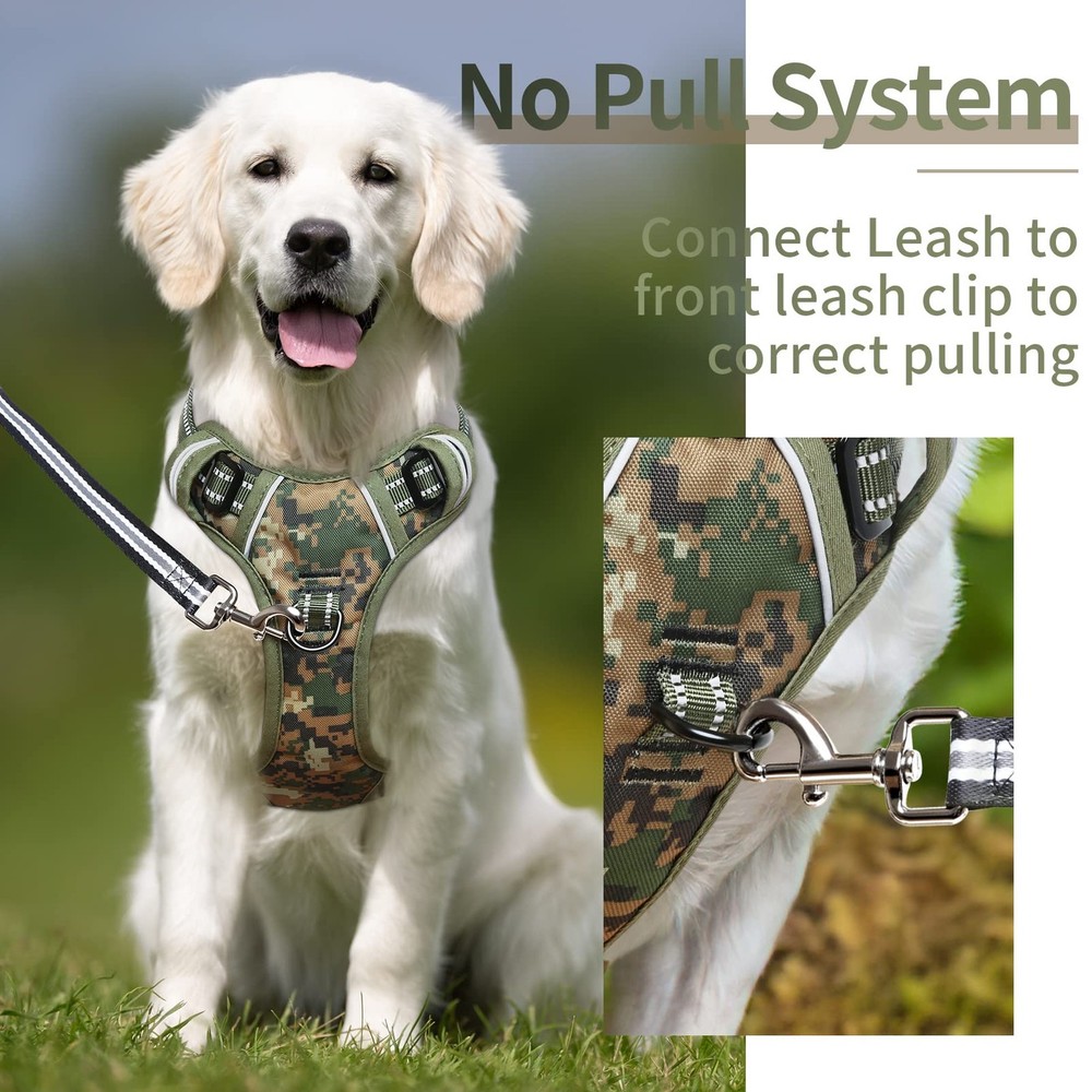Dog Harness, No Pull Adjustable Padded Reflective Harness for Small Medium La...