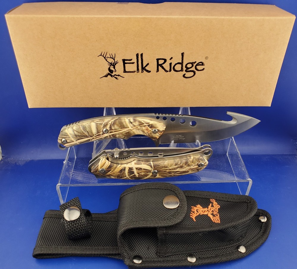 ELK RIDGE FIXED & FOLDING HUNTING KNIFE SET ER-054CA