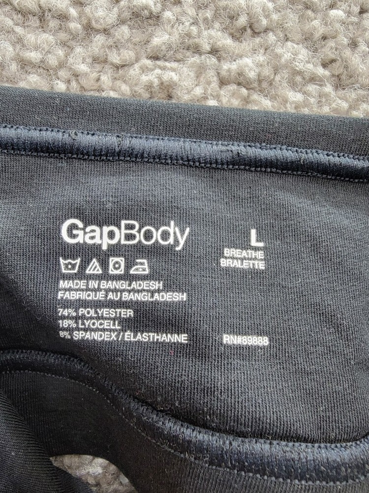 GAP GapBody Breathe Full Coverage Bralette Women's L True Black Solid Pullover