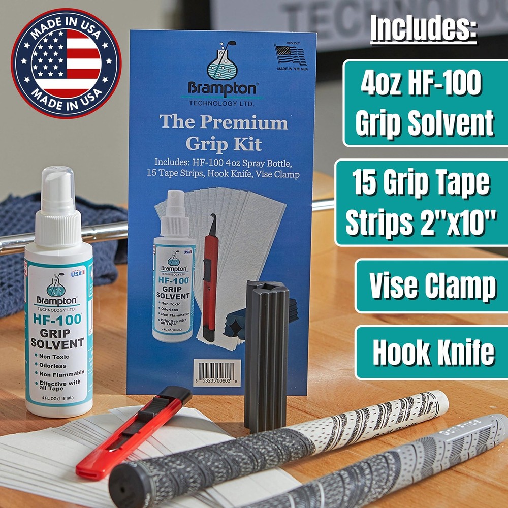 Golf Grip Kit Regripping Set Tape Strips Clamp Solvent Tool Kit