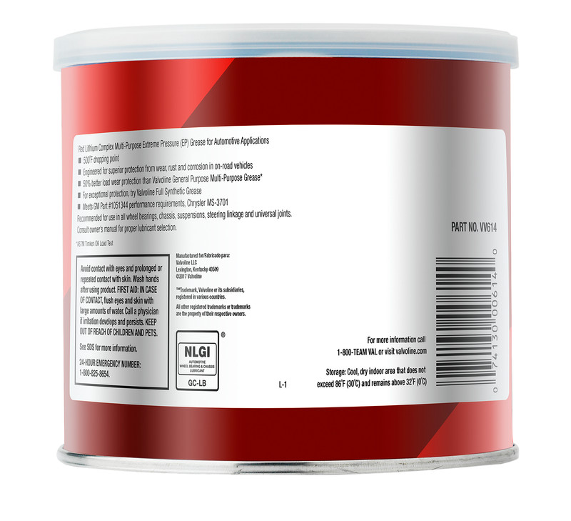 Multi Purpose Grease Lithium Complex Grease Red Single 16OZ High Temp Protection