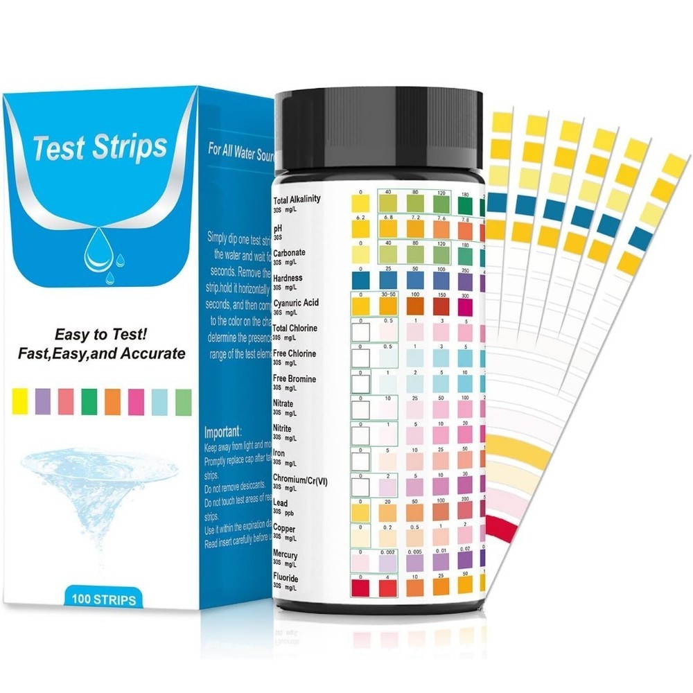 Test Strips 16 in 1 Water Testing Kits 100 PCS Strips Drinking All Water Sources