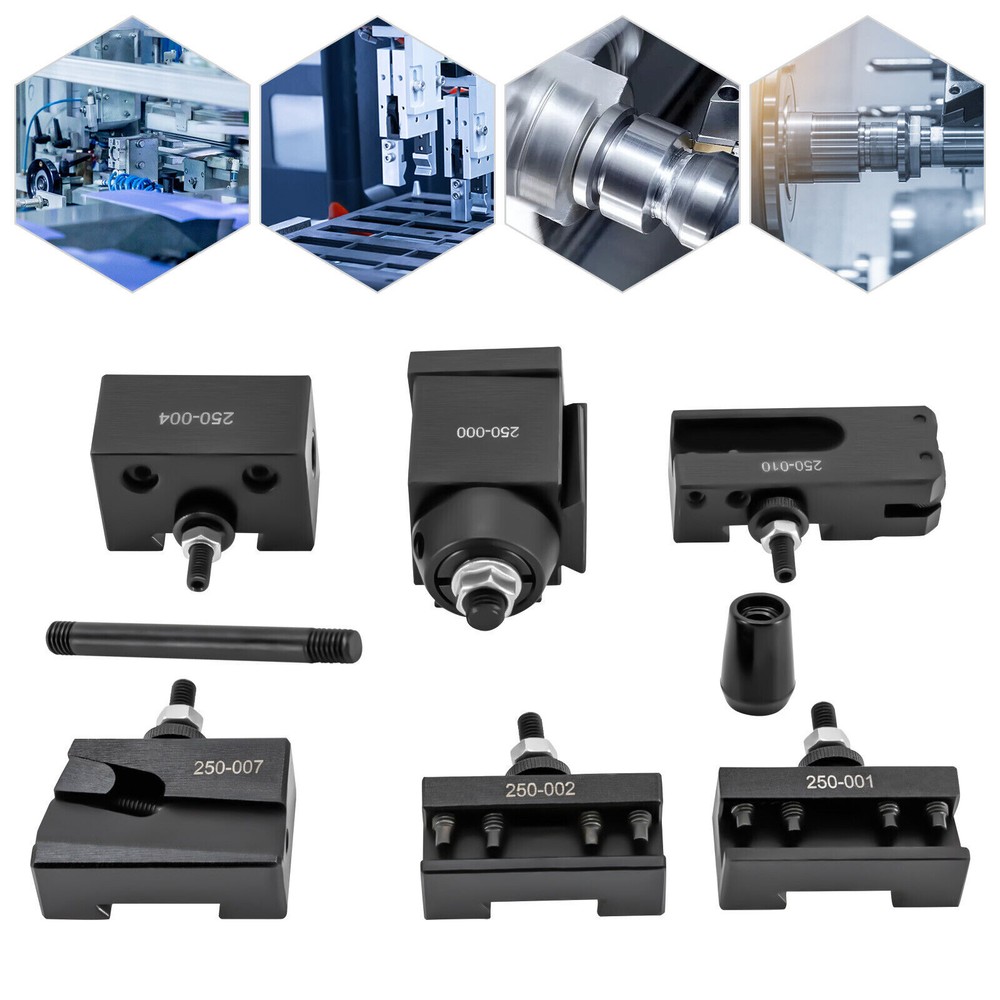 6 Pack Wedge Type Quick Change Tool Post Sets For 6-9" Swing Mini Lathe Black