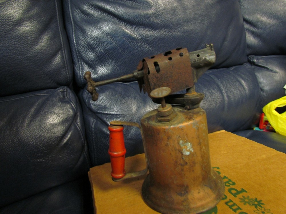 Vintage Antique Turner Brass Soder Torch Gas Blow Torch (7)
