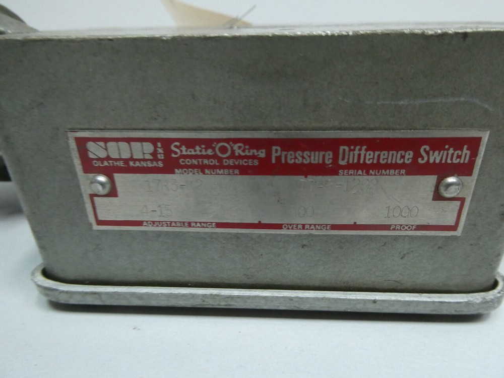 Sor 17R3-K2 Pressure Switch 4-15psi