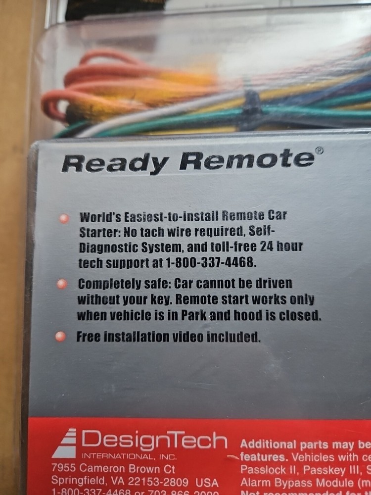 Ready Remote- Remote Car Starter Kit Mod# 23926 W/Bypass Module USA