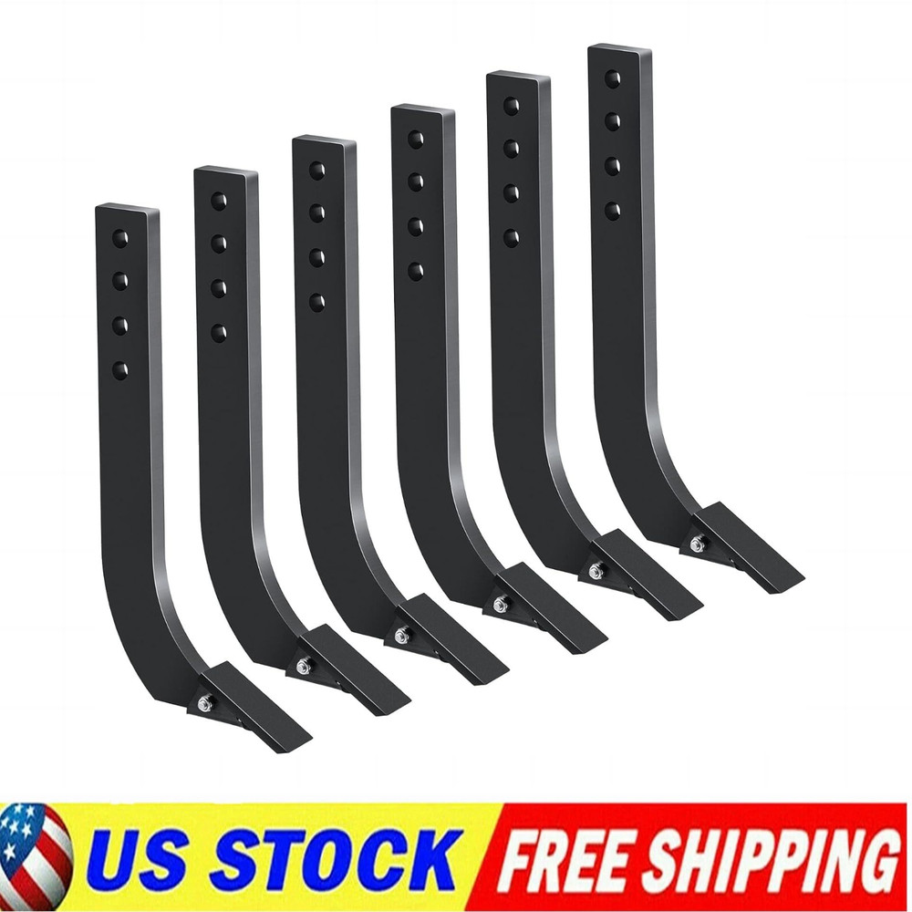 ✨6 pc Heavy Duty 16" Box Blade Scarifier Shank Teeth with 4 Holes Pins Adjustabl