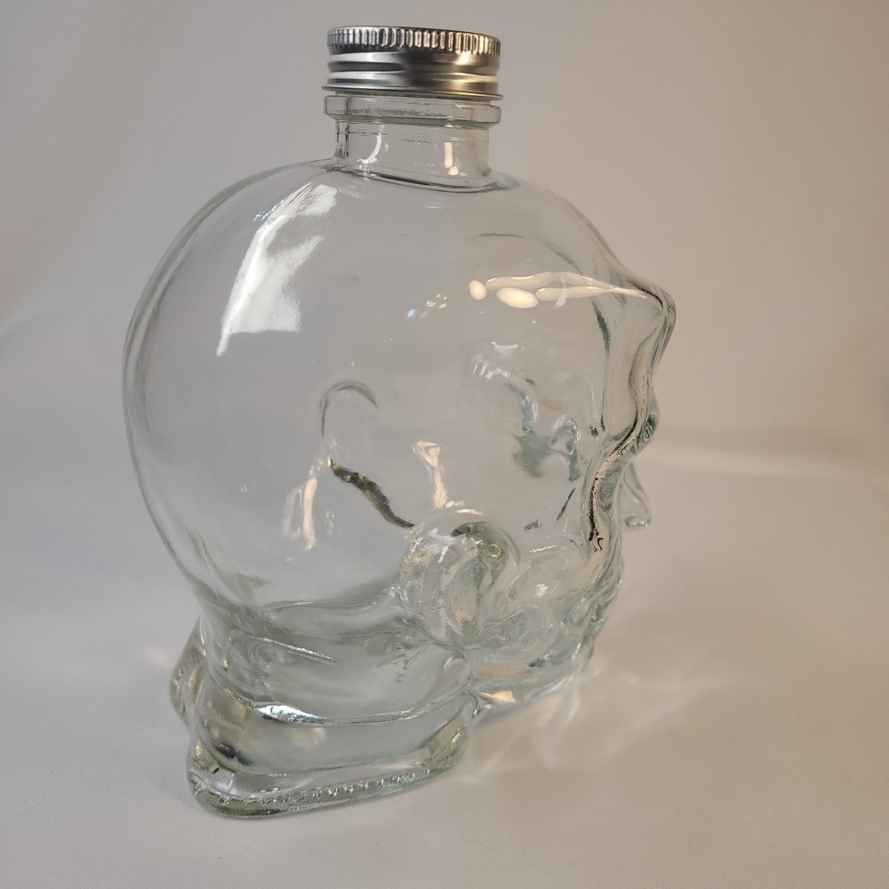 Clear Glass Demon Devil Head Bottle