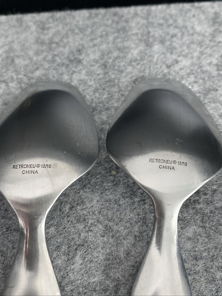 4 Retroneu 18/10 Stainless SILHOUETTE Flatware Dinner Spoon Flatware