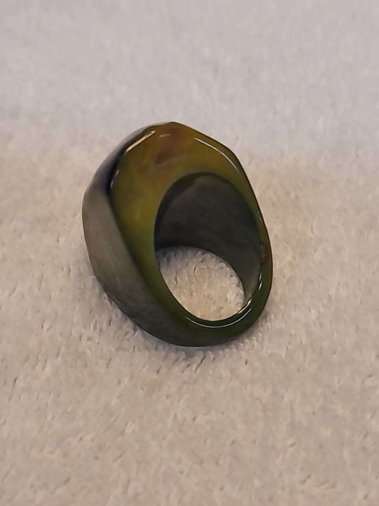 Tagua Nut Statement Ring Size 6 Green