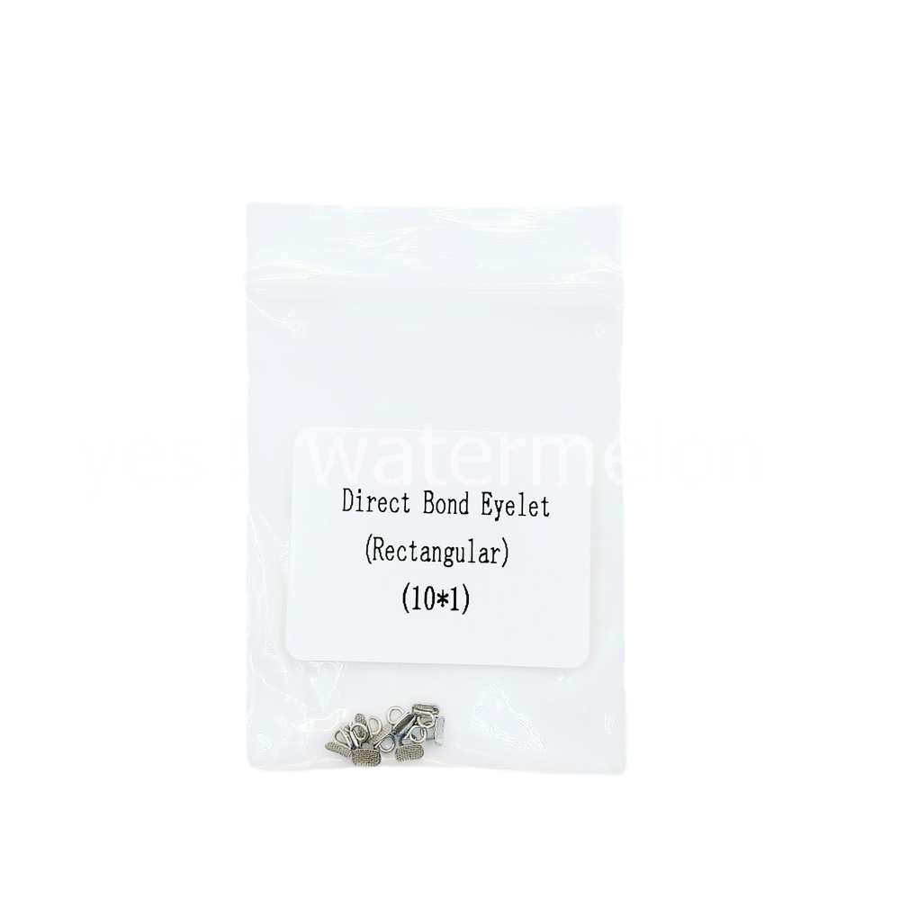 100 Pcs Dental Orthodontic Direct Bond Eyelet Rectangular Base Lingual Button