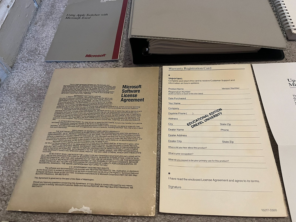 Microsoft Excel Basic File Maker Plus Vintage Rare 1987 WORKS