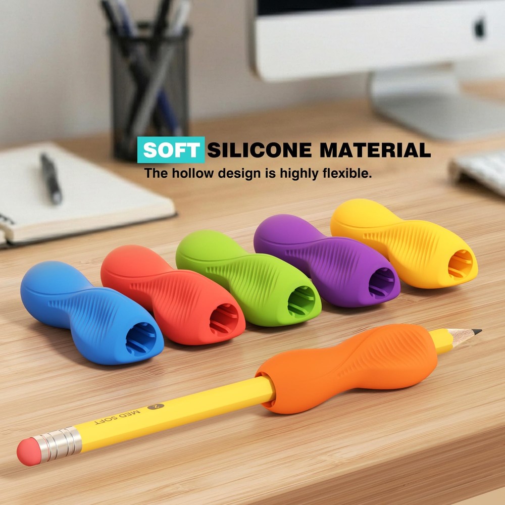ELETIUO 6-Pack Pencil Grips,Ergonomic Triangular Design with Assorted Colors