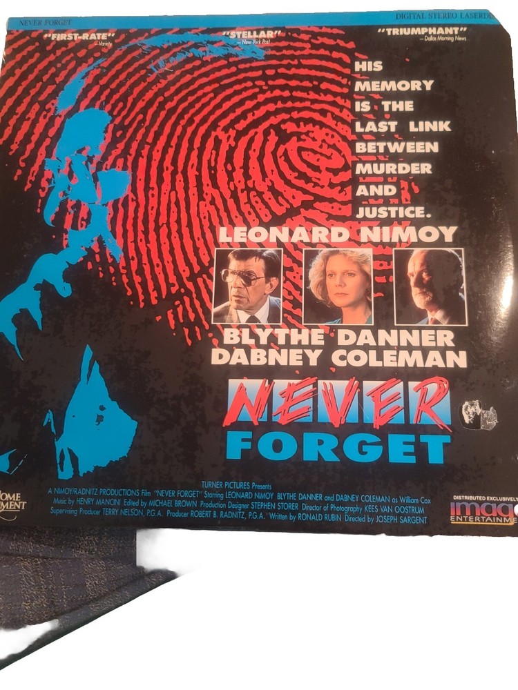 Never Forget Laserdisc 1991 NEW SEALED