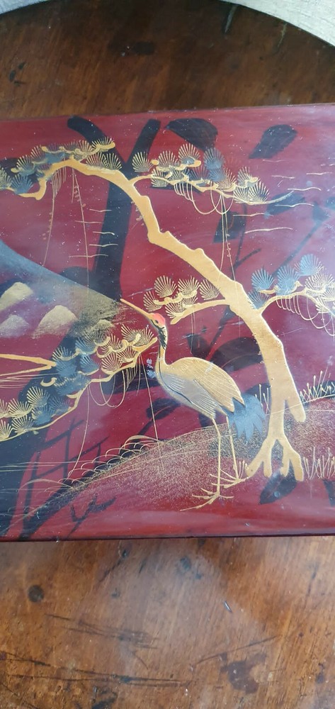 Japanese red lacquer box