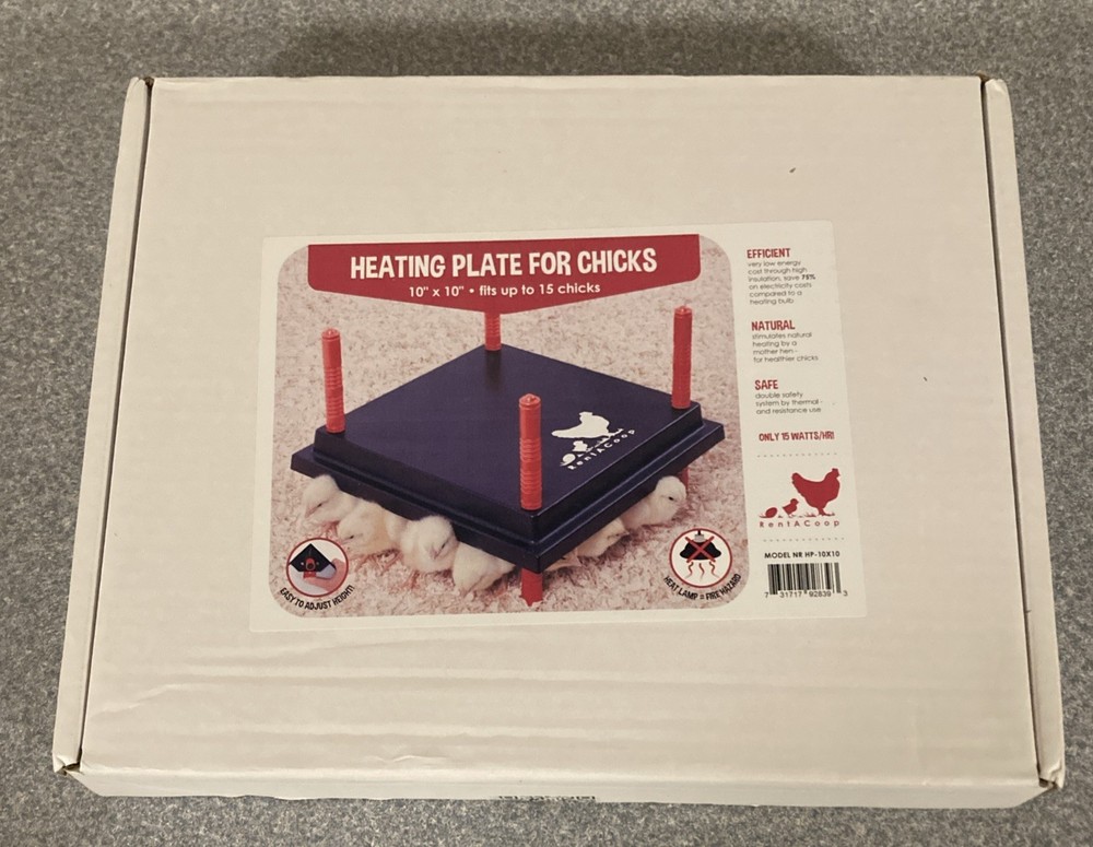 Adjustable 10x10 Chick Heating Plate with Anti-Roost Cone - Safe & Efficient
