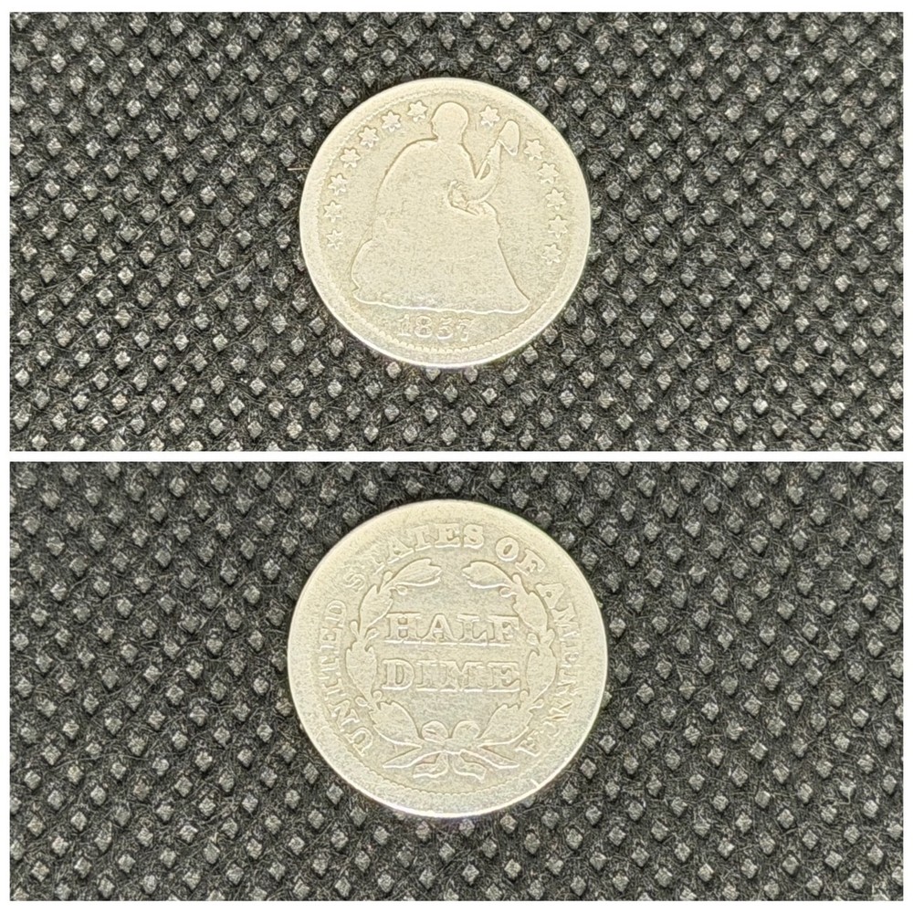 1857 Seated Liberty Half Dime - Raw 90% Silver