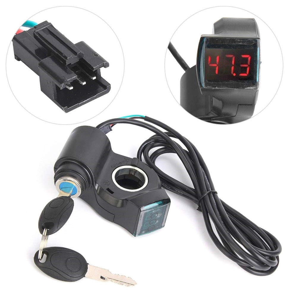 E-Bike Throttle Control Switch with Voltage Display and Key Lock for E-Scooter