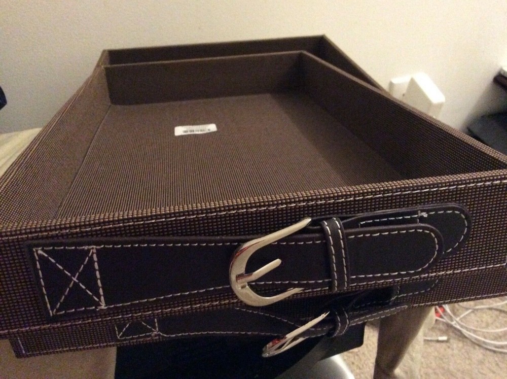 Lenox Brown Faux Leather Trays