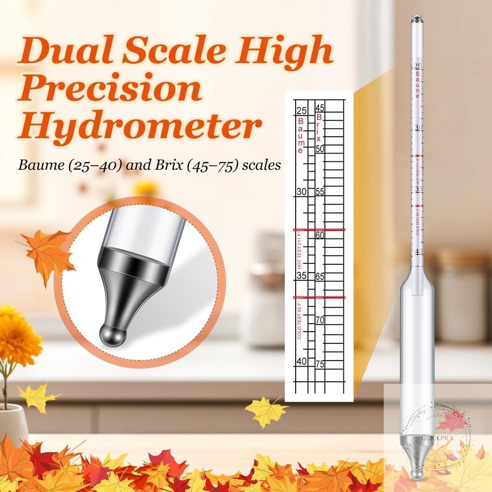 Maple Syrup Hydrometer Test Cup Kit Maple Syrup Density Kit Stainless Steel