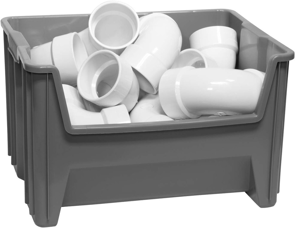 13017 Stak-N-Store Heavy Duty Stackable Open Front Plastic Storage Container Bin