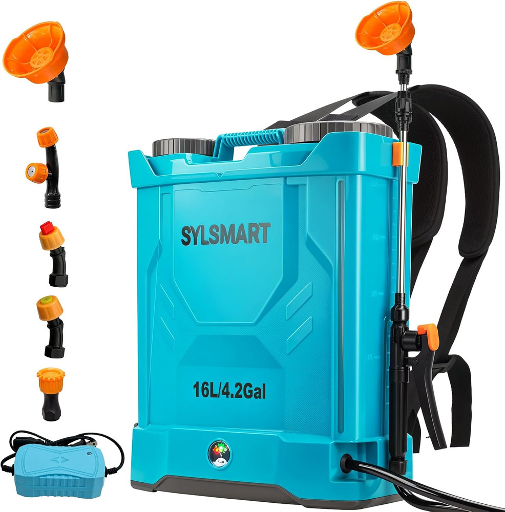 Battery Powered Backpack Sprayer 4 Gallon, 120PSI Adjustable Pressure & Lightwei