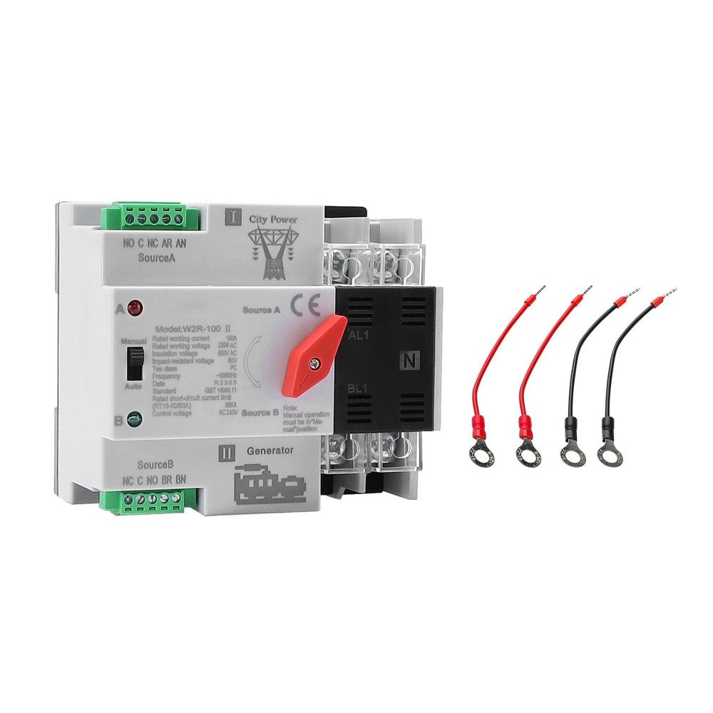 100A AC110V Automatic/Manual 2P Transfer Switch 50/60Hz Mini ATS