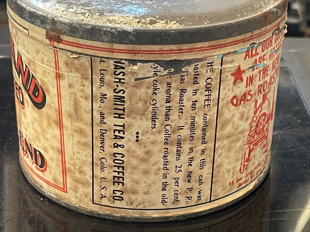 Vintage N&S Brand Gas Roasted Coffee Tin Java & Mocha Blend Denver CO c19th