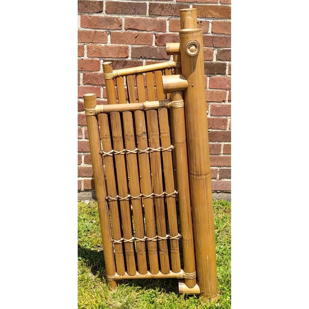 Solid Bamboo Wall or Vanity Mirror w/Folding Double Doors Tiki Island Unique